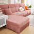 Sofa Seat Cover, Sunflower Patterned Elastic Skirted Couch Cushion Covers for 1/2/3/4-Seater Sofas