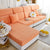 Love Stripe Jacquard Fleece Fabric Stretch Cushion Cover, Non-Slip Furniture Protector for Kids, Couch Cushion Covers