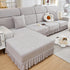 Stretch Sofa Covers with Skirt for Couch Seat and Cushion, Chaise, Sectional, 1/2/3/4 Seater Sofas