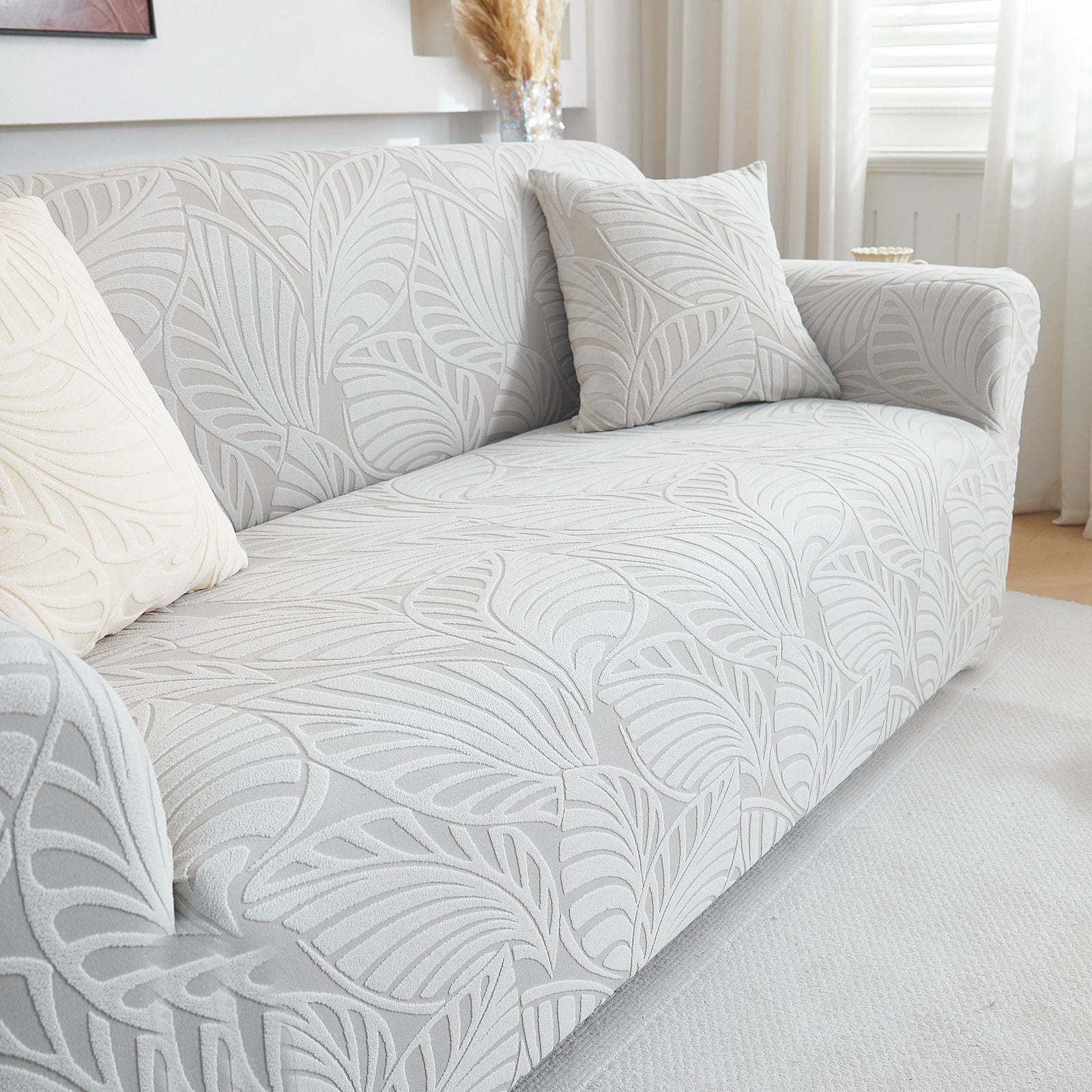 Stretch Sofa Slipcover 1-Piece Furniture Protector Couch with Elastic Bottom for Kids