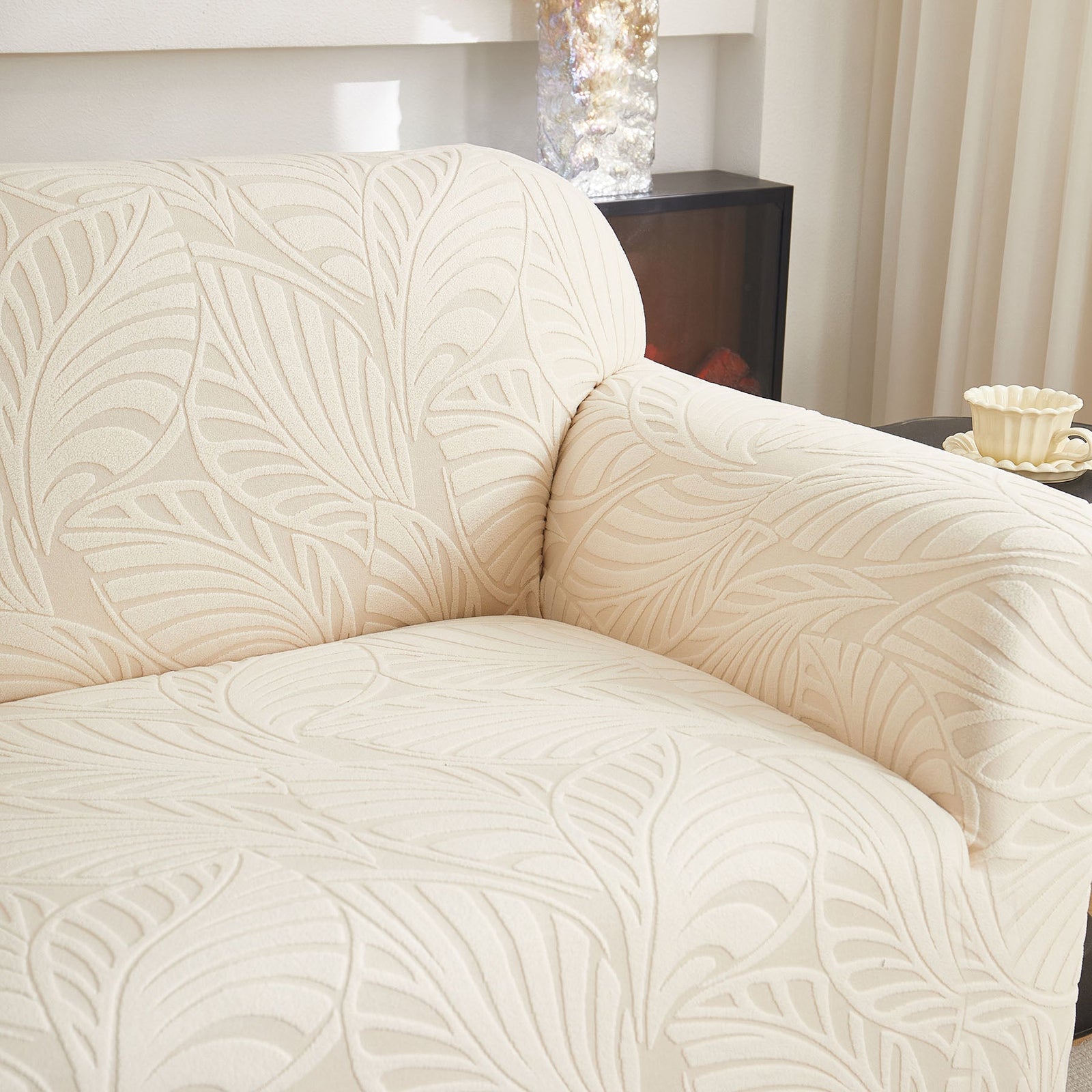 Stretch Sofa Slipcover 1-Piece Furniture Protector Couch with Elastic Bottom for Kids