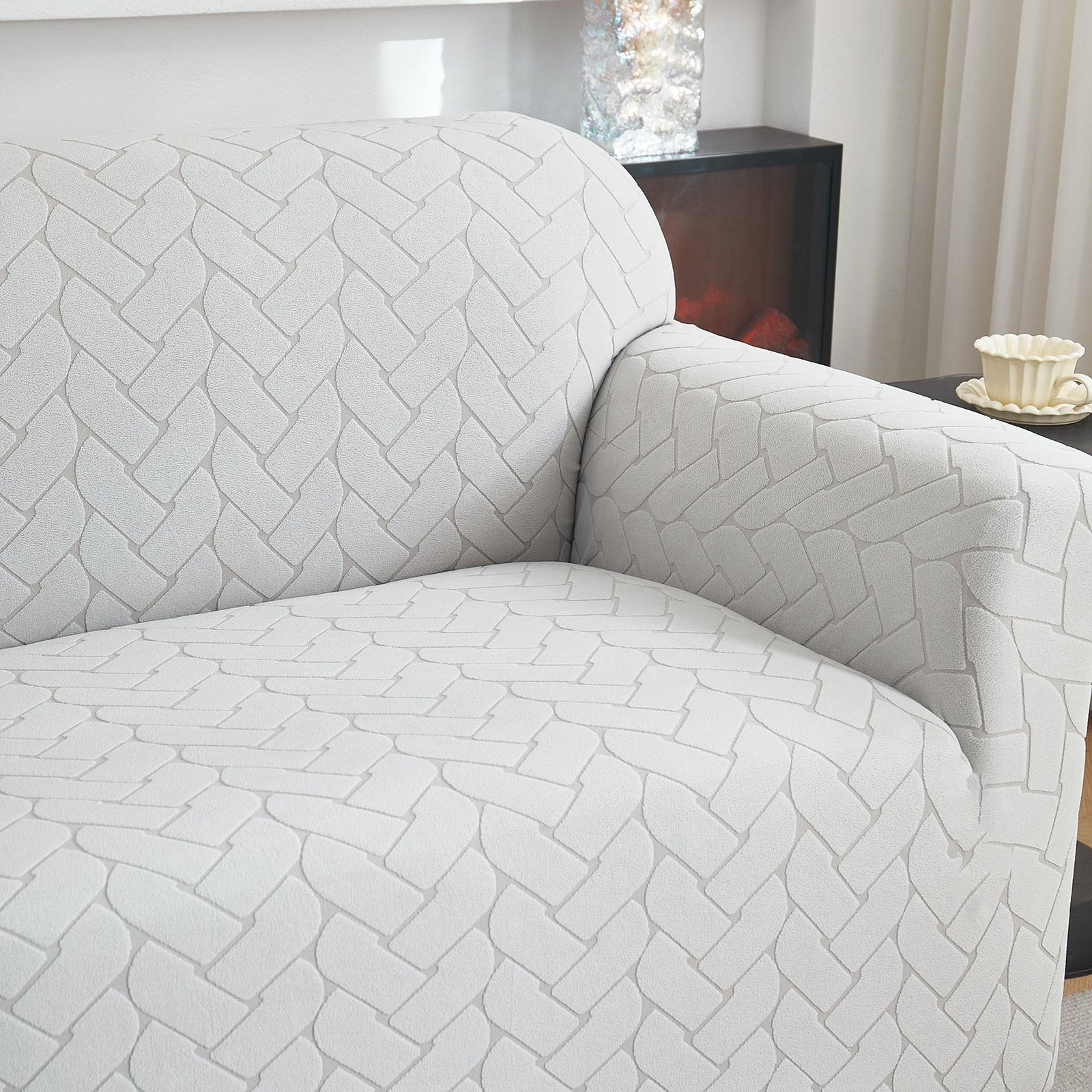3D Jacquard Couch Slipcover, Washable Non Slip Soft Couch Sofa Cover for Kids, Pets