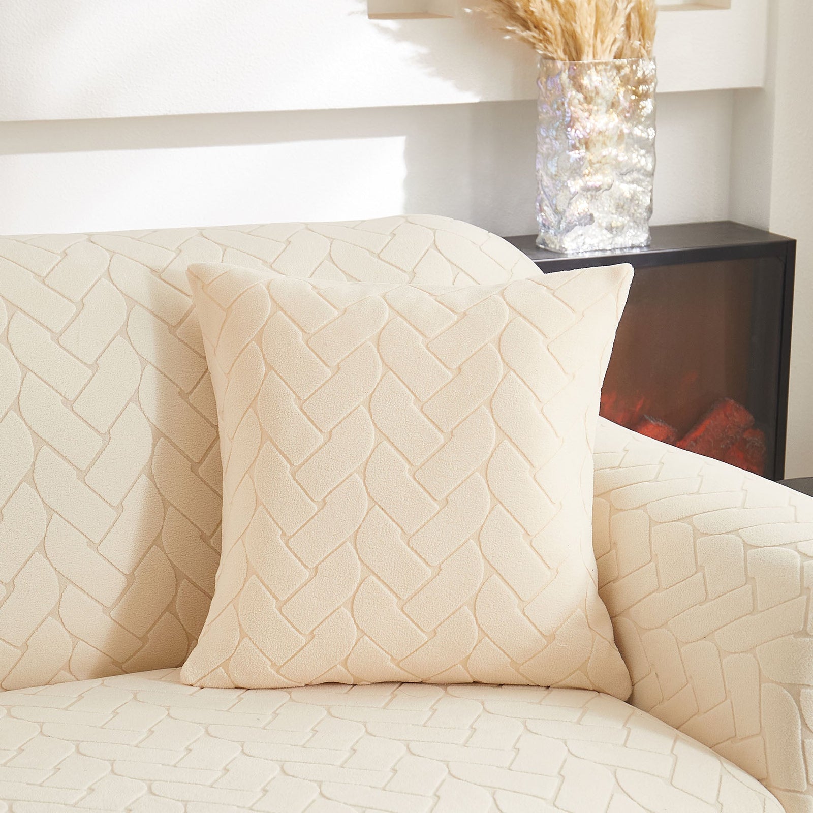 3D Jacquard Couch Slipcover, Washable Non Slip Soft Couch Sofa Cover for Kids, Pets