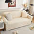 3D Baroque Floral Stretch Sofa Cover Elastic Polar Fleece Couch Slipcover with Straps
