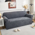 3D Damask Jacquard Stretch Sofa Cover Thick Polar Fleece Couch Slipcover with Straps