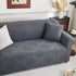 3D Damask Jacquard Stretch Sofa Cover Thick Polar Fleece Couch Slipcover with Straps