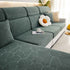 Leaf Pattern Jacquard Fabric Stretchable Cushion Cover, Non-Slip Furniture Protector for Kids, L Shaped Couch Covers