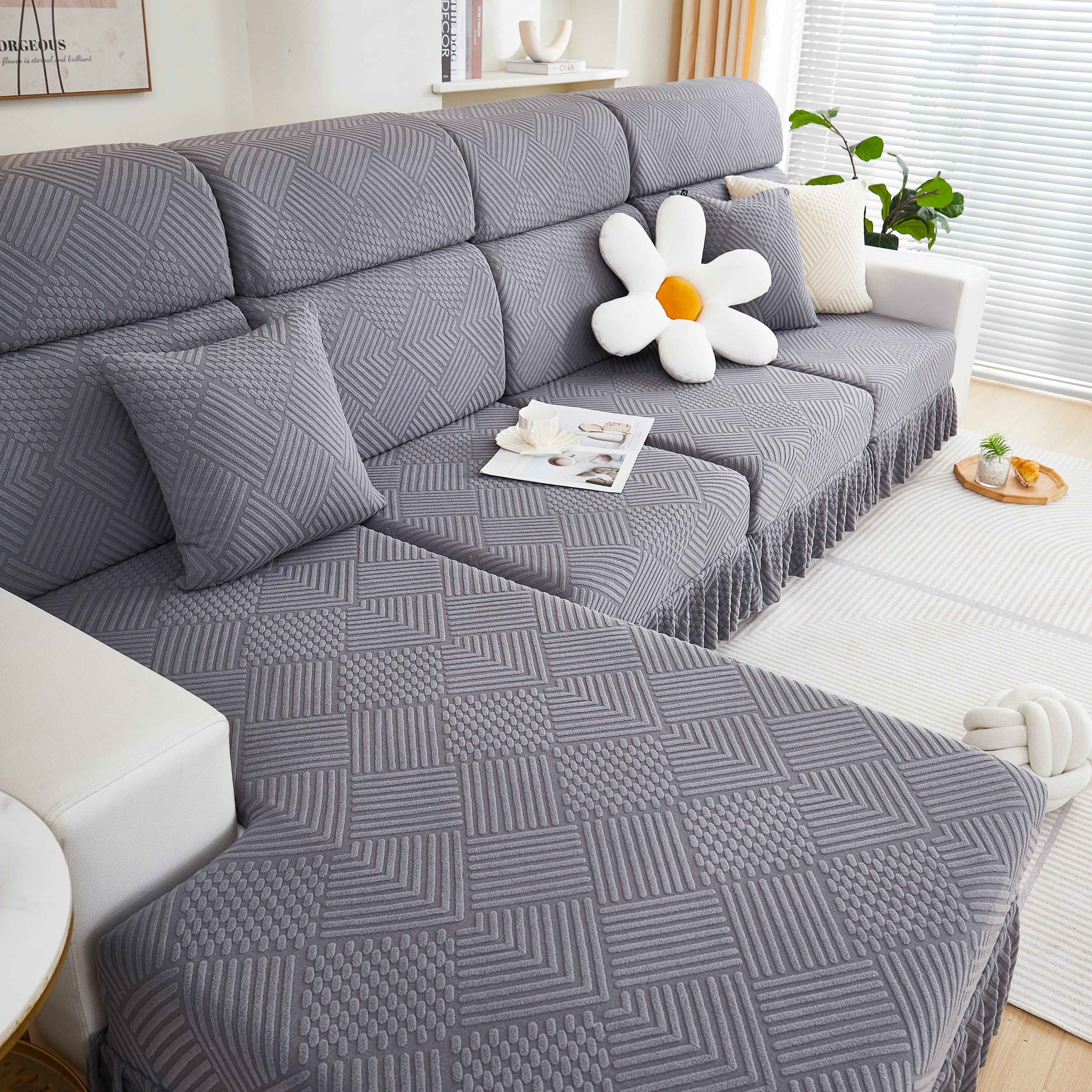 Stretch Sofa Covers for Couch Seats and Cushions, Suitable for 1/2/3/4/L Seater Sofas and Couches