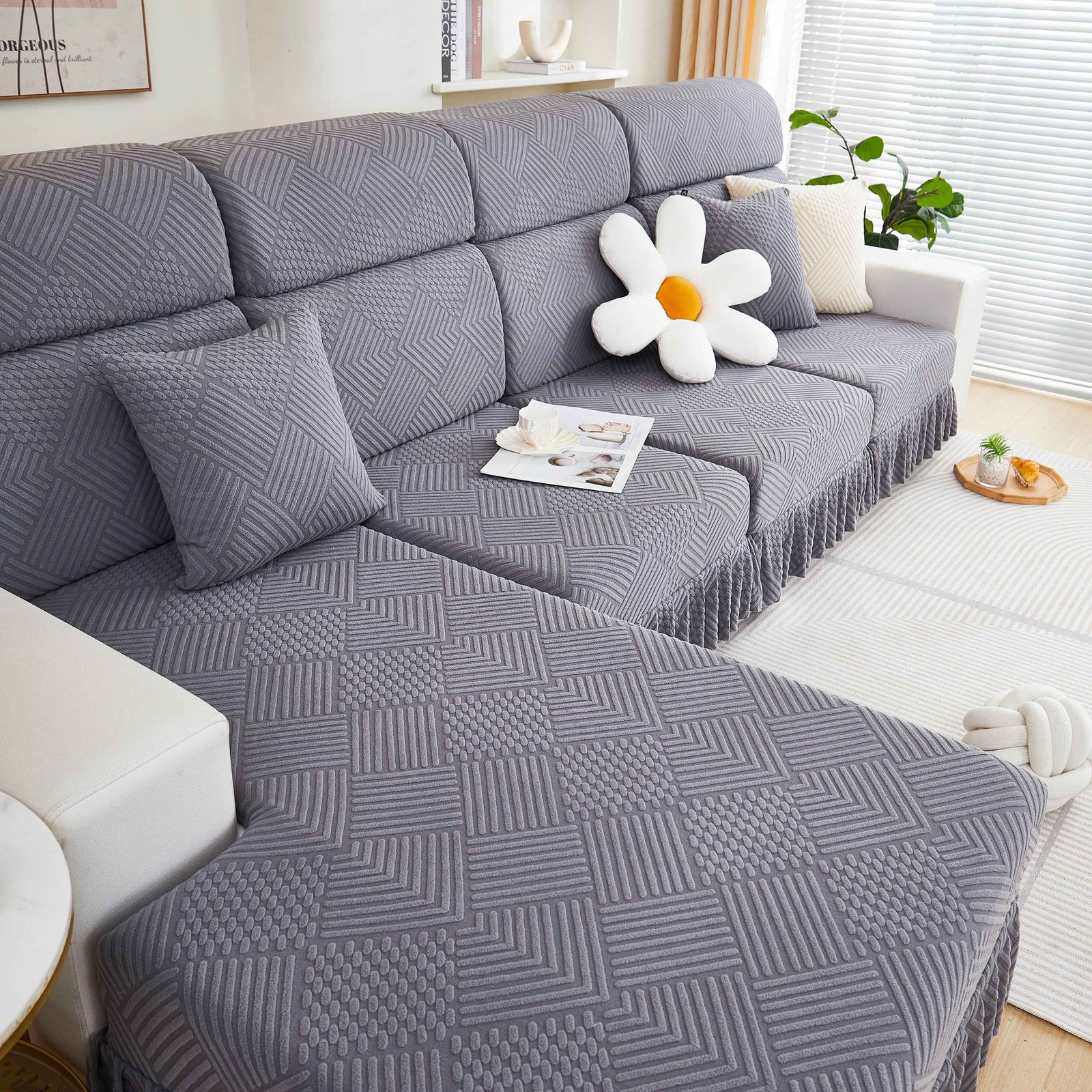 Stretch Sofa Covers for Couch Seats and Cushions, Suitable for 1/2/3/4/L Seater Sofas and Couches