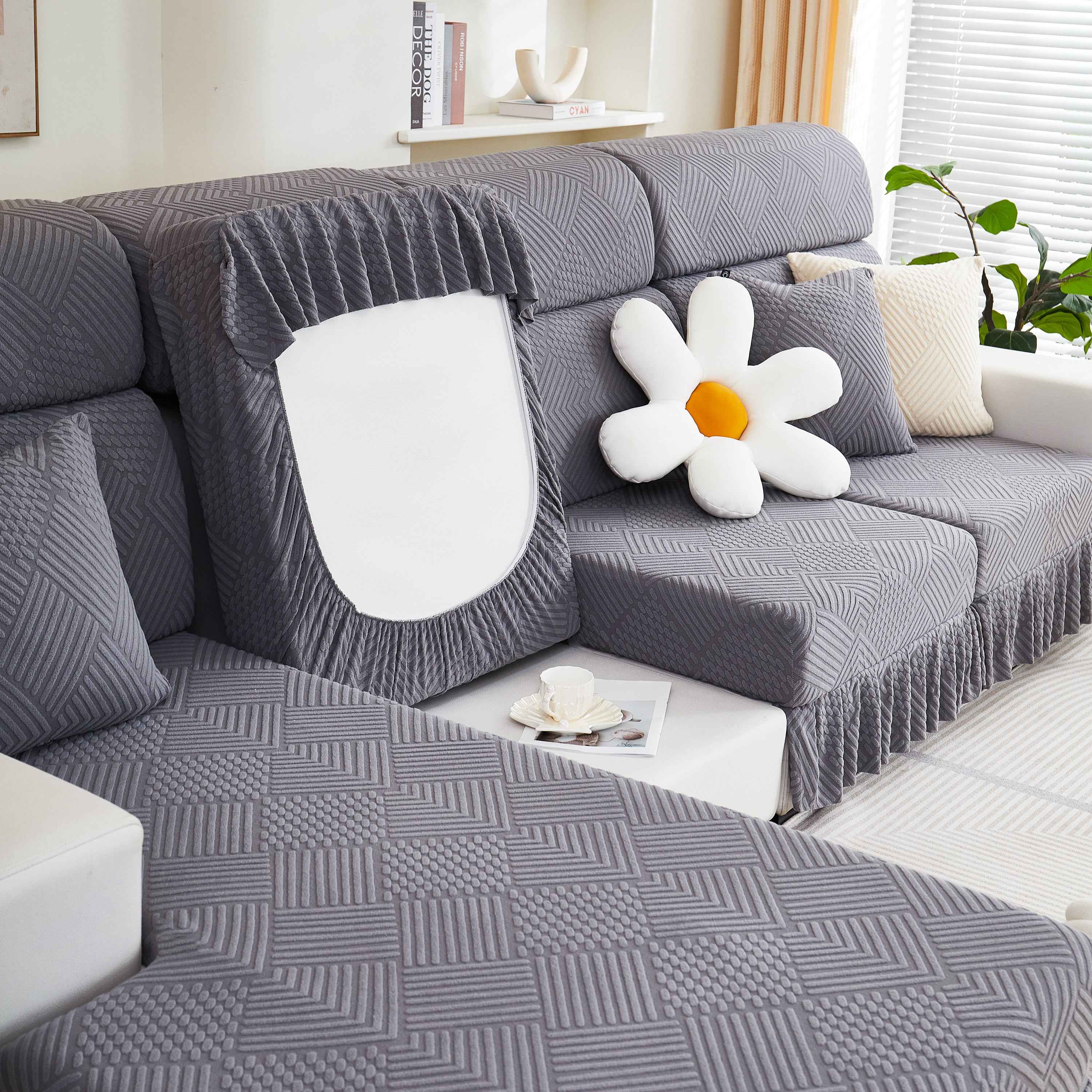 Stretch Sofa Covers for Couch Seats and Cushions, Suitable for 1/2/3/4/L Seater Sofas and Couches
