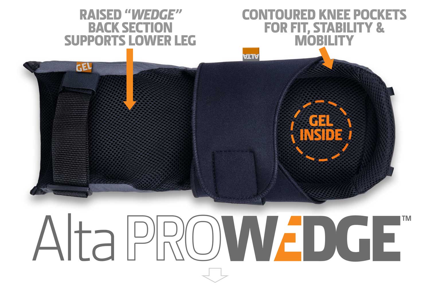 Alta PRO-WEDGE Knee Pads with NEOPRENE Top Straps