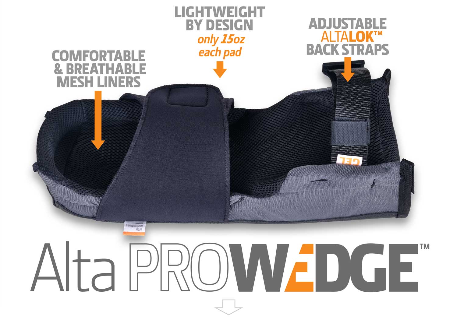 Alta PRO-WEDGE Knee Pads with NEOPRENE Top Straps