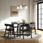 Ezra Modern Solid Wood Rounded Back Dining Chair (Set of 2)