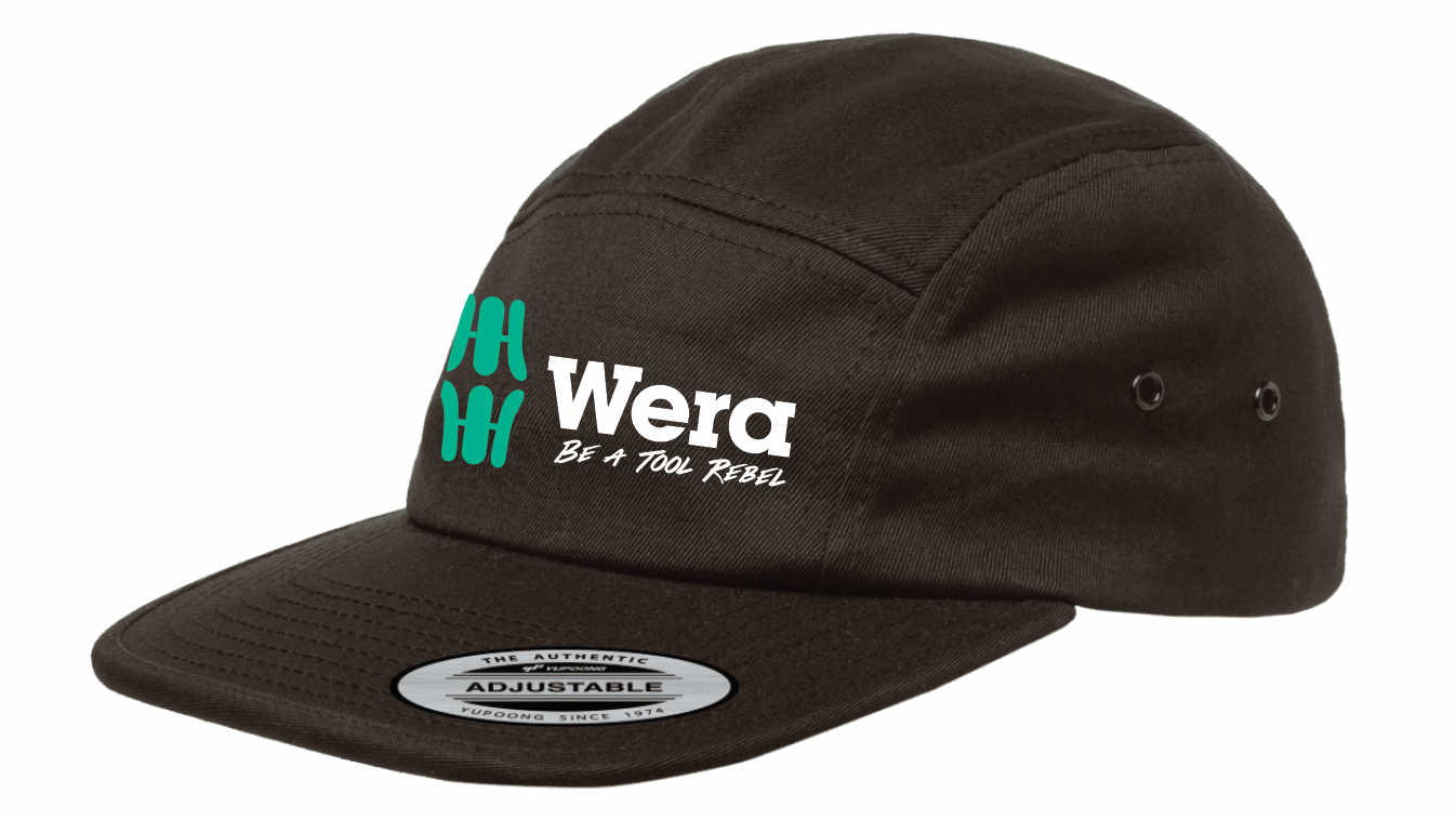Wera 5 Panel Embroidered Cap Black WERATR5PANEL