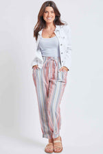 Women's Linen Joggers With Banded Hem
