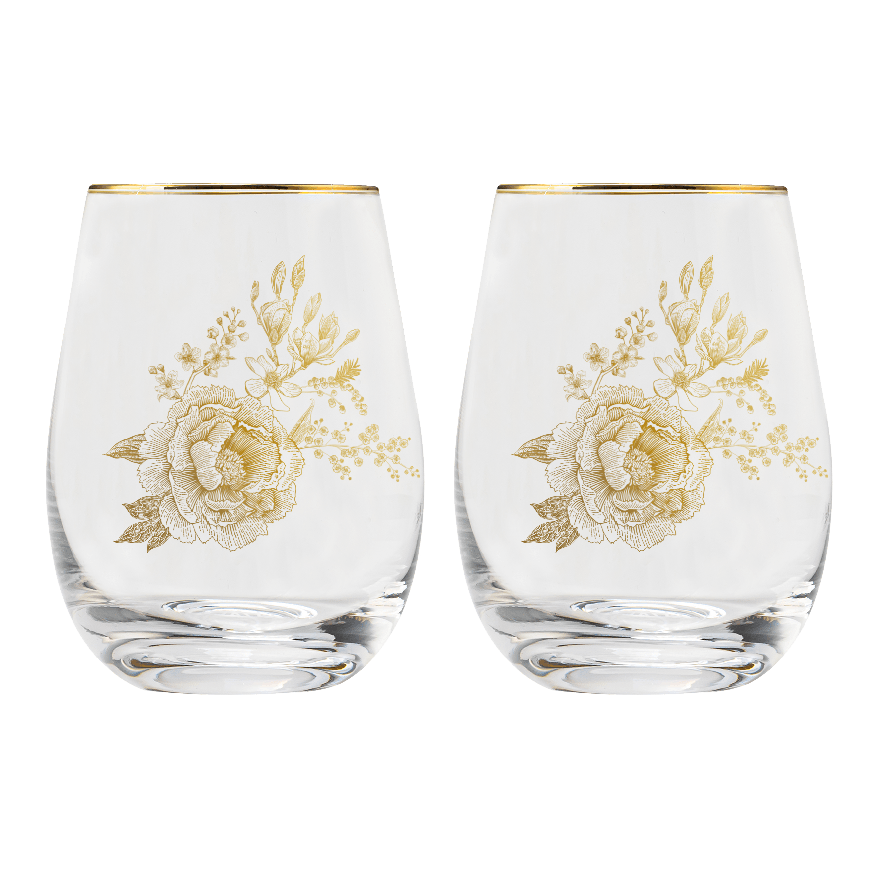 Delft Stemless Wine Glass - Boxed Set of 2