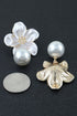 Women's Drop Earrings Pearl Flower Accent BYMANYC ® New York ELEGANT FLORAL DANGLE EARRINGS - New Collection