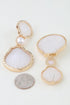 Women's Drop Earrings Hammered Shell Accent BYMANYC ® New York ORGANIC STONE DANGLE EARRINGS - New Collection