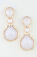 Women's Drop Earrings Hammered Shell Accent BYMANYC ® New York ORGANIC STONE DANGLE EARRINGS - New Collection