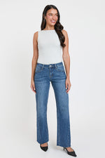 Women's Luxe Wide Leg Jeans with Angled Seam