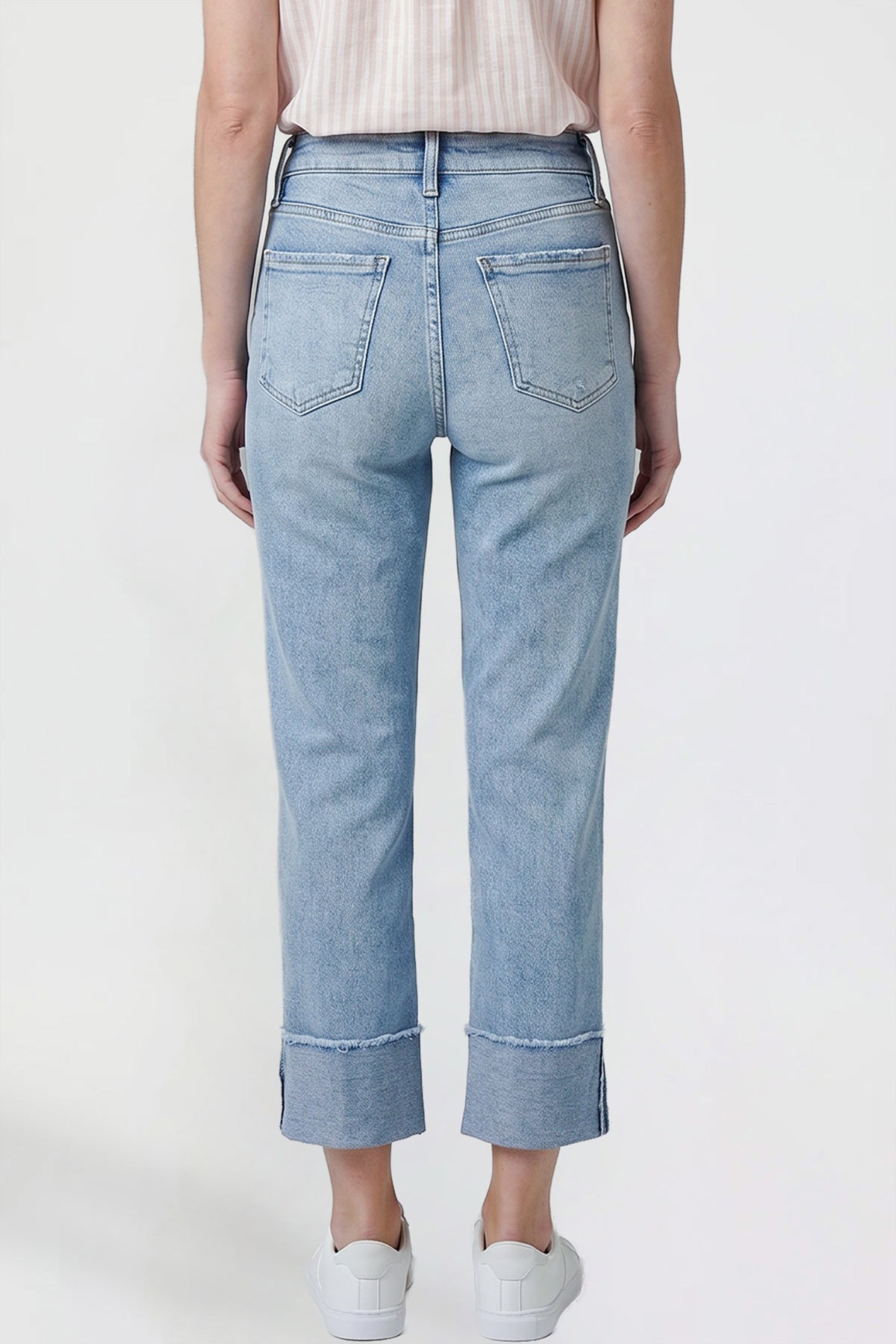 Women's Premium Stretch Cropped Mega Cuff Jeans