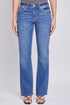 Women’s Mid-Rise Studded Cross Flap Pocket Bootcut Jean