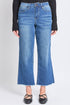 Women's High Rise Wide Leg Crop Raw Hem Jean