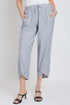 Women's Linen Elastic Waist with Tulip Hem Pant