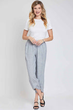 Women's Linen Elastic Waist with Tulip Hem Pant