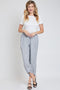 Women's Linen Elastic Waist with Tulip Hem Pant