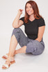 Women's Linen Elastic Waist with Tulip Hem Pant