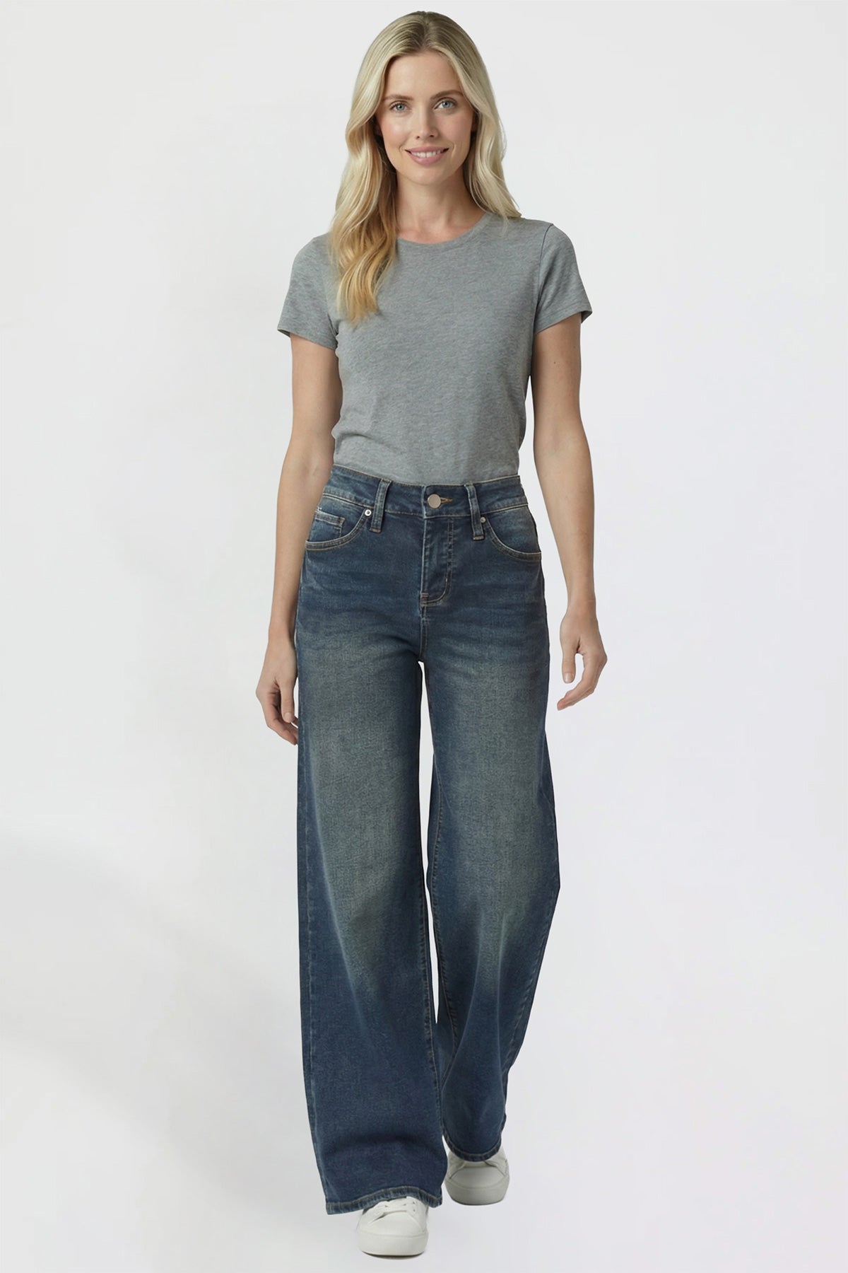 Women's Kayla High Rise Premium Stretch Wide Leg Jeans