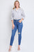 Women's High Rise 3 Button Stacked Waistband Skinny Sustainable Jean