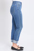 Women's High Rise Vintage Wash Straight Cuff Jean