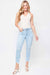 Women's Vintage High Rise Frayed Hem Ankle Jean