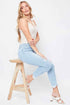 Women's Vintage High Rise Frayed Hem Ankle Jean