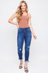 Women's Vintage High Rise Frayed Hem Ankle Jean