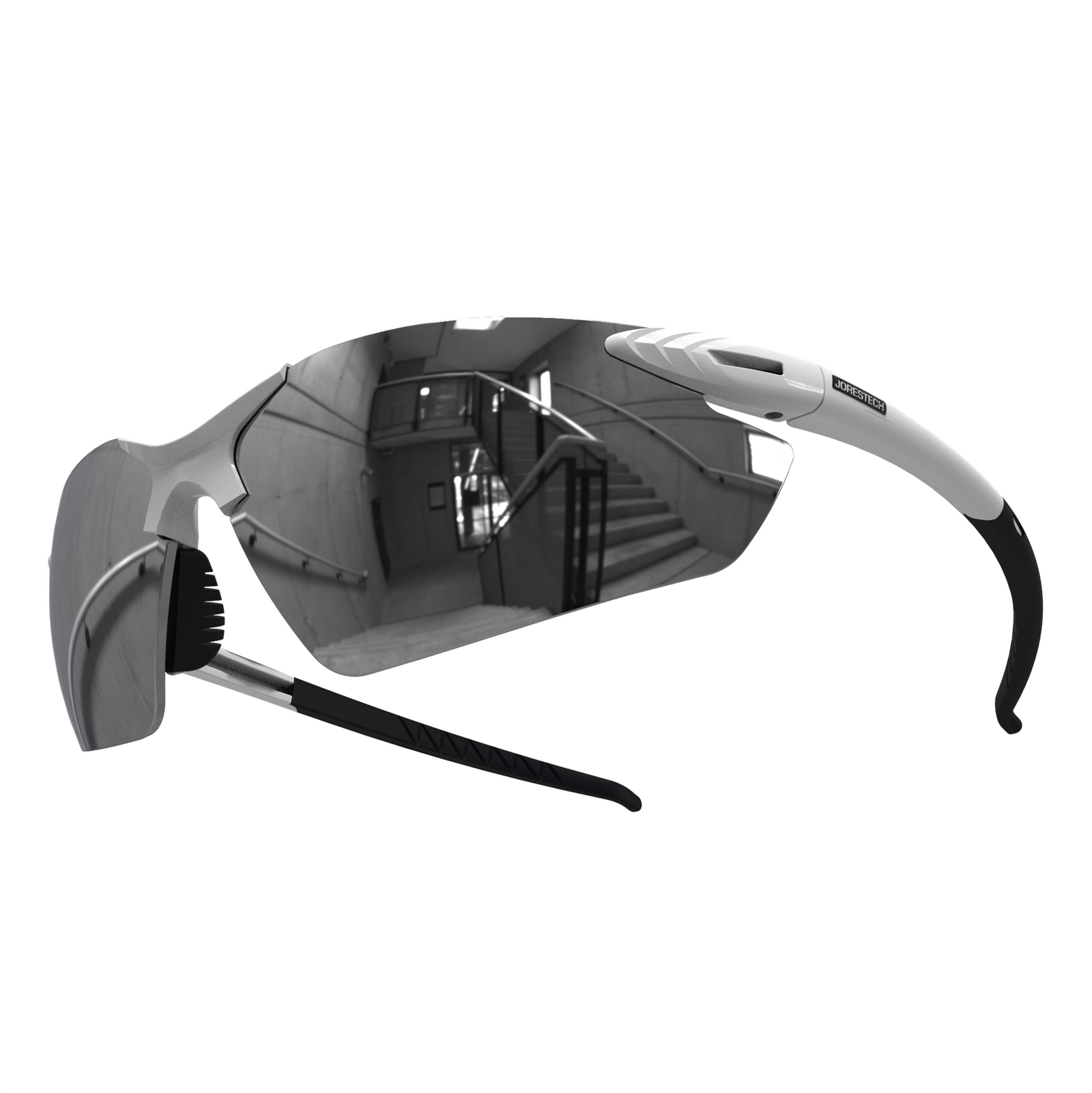 Wraparound Safety Glasses with Flexible Rubber Temple Tips