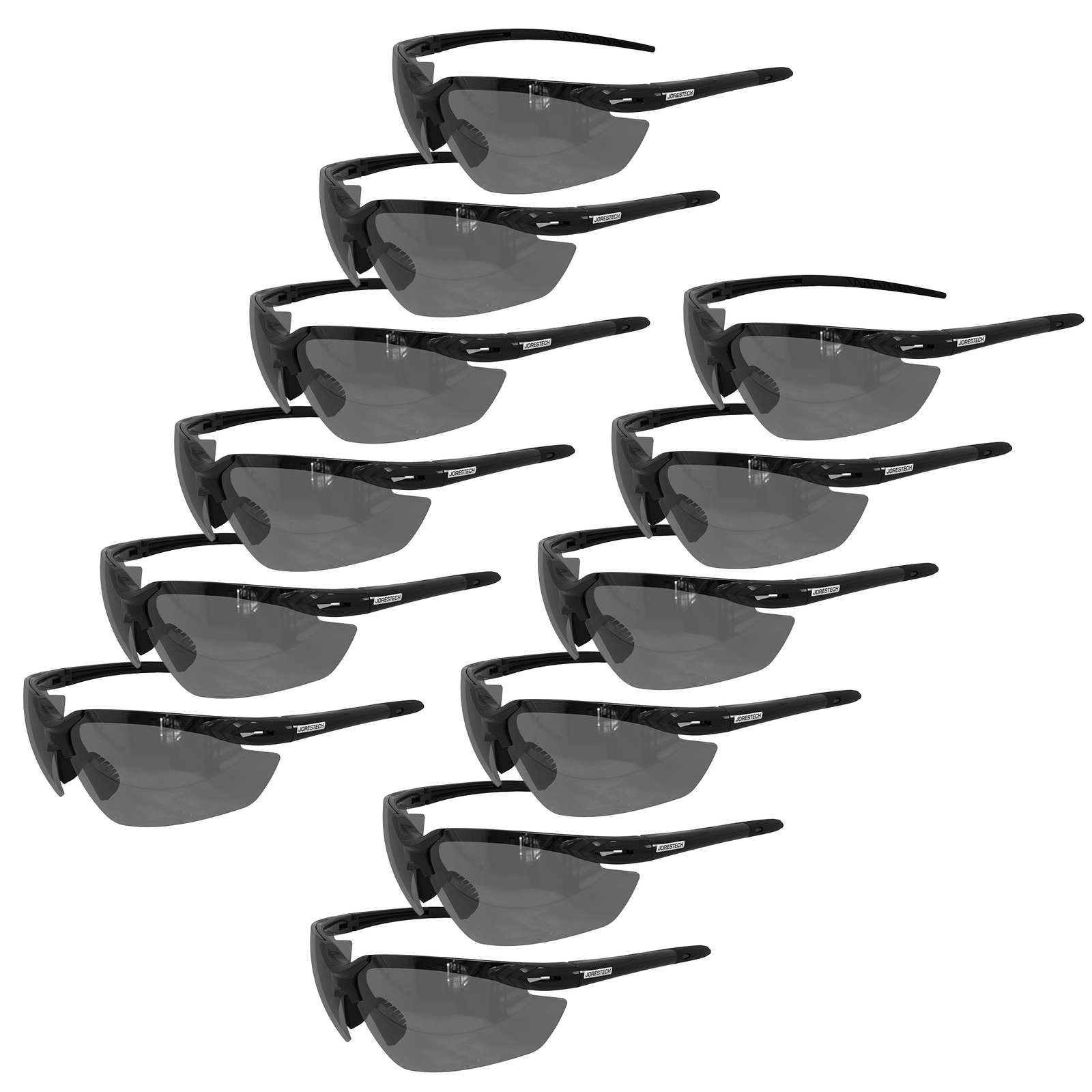 Wraparound Safety Glasses with Flexible Rubber Temple Tips