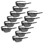 Wraparound Safety Glasses with Flexible Rubber Temple Tips