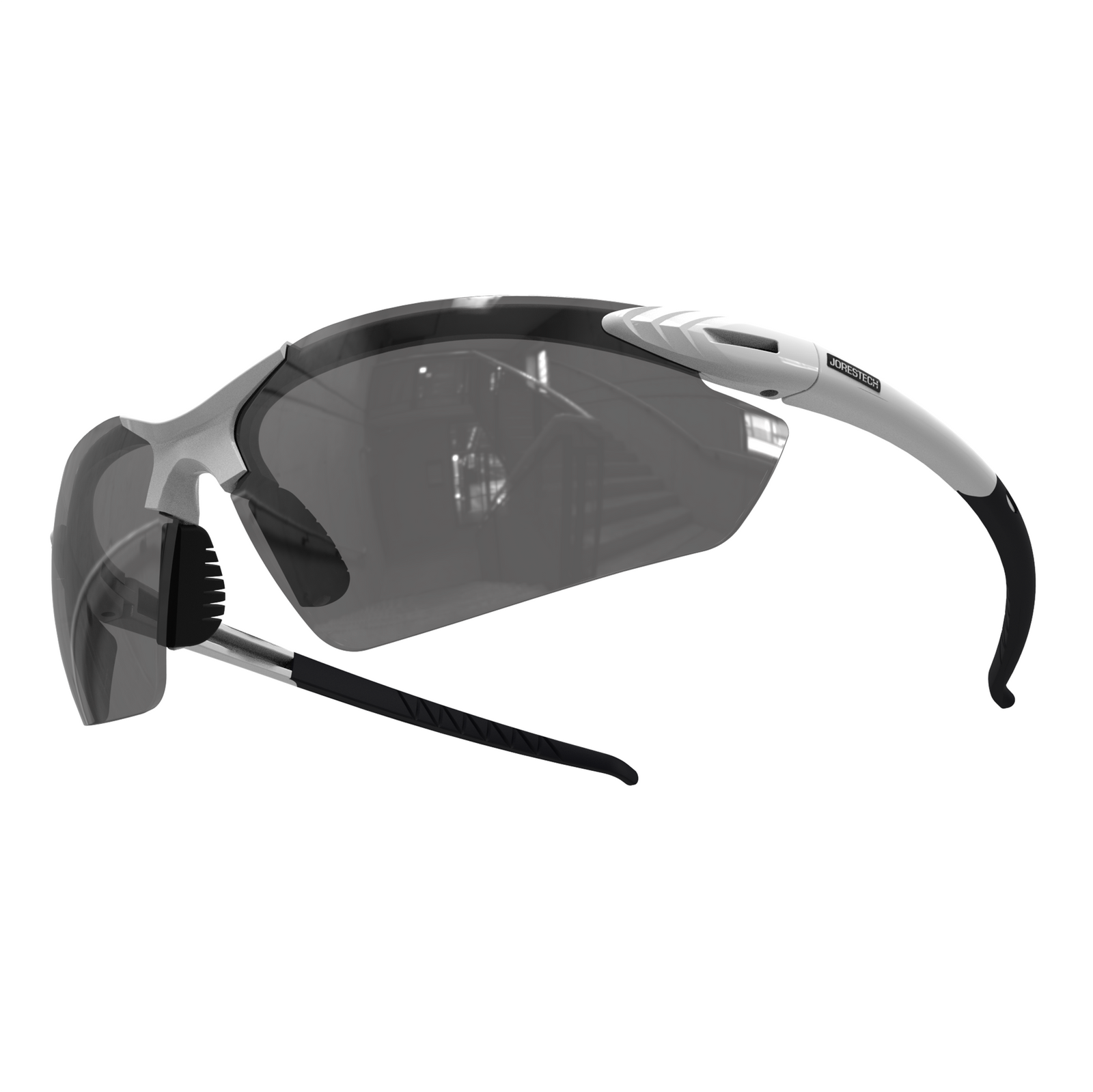 Wraparound Safety Glasses with Flexible Rubber Temple Tips