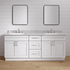 80-Inch White Shaker Double-Sink Bathroom Vanity with Drawers