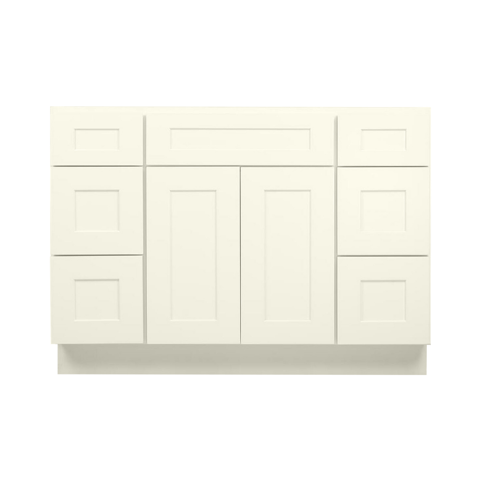 54 Inch Antique White Shaker Single Sink Bathroom Vanity with Drawers