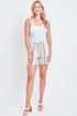 Women's Linen Lounge Shorts with Frayed Hem
