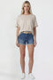 Women's Belted Premium Stretch Fold-Over Cuff Shorts