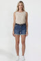 Women's Belted Premium Stretch Fold-Over Cuff Shorts