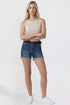 Women's Belted Premium Stretch Fold-Over Cuff Shorts