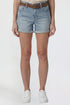 Women's Belted Premium Stretch Fold-Over Cuff Shorts