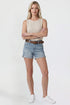 Women's Belted Premium Stretch Fold-Over Cuff Shorts
