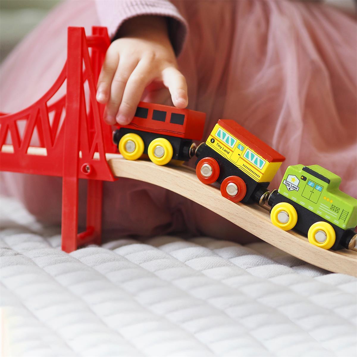 Tiny Land Wooden Train Set 110 Pcs